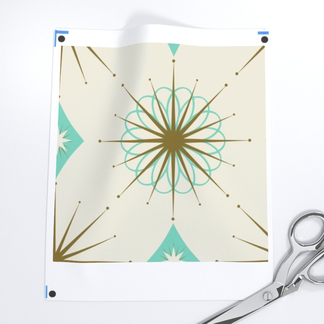Retro Diamond 1950S Starburst Mid-Century Atomic Mid Century Modern Mcm Custom Pre-pasted Wallpaper by Spoonflower Pre-Pasted Wallpaper 2FT Wide